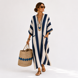Gemma | Caftano lungo blu marino
