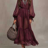 Sabina | Abito midi elegante con scollo a V