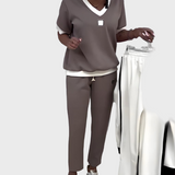 Olga | Completo casual con top con scollo a V e pantaloni