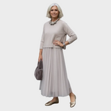Miriam | Completo due pezzi con blusa e abito senza maniche