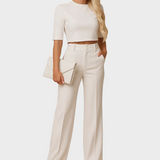 Martina | Completo autunnale aderente con top corto e pantaloni