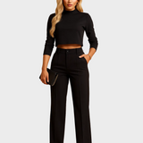 Martina | Completo autunnale aderente con top corto e pantaloni