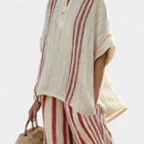 Vanessa | Completo elegante con pantaloni a righe rosse