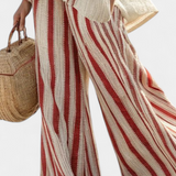 Vanessa | Completo elegante con pantaloni a righe rosse