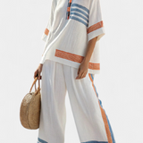 Margherita | Completo in stile etnico con blusa e pantaloni ampi