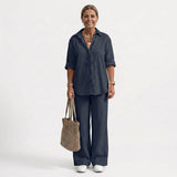 Miriana | Completo estivo in lino con camicia fluida